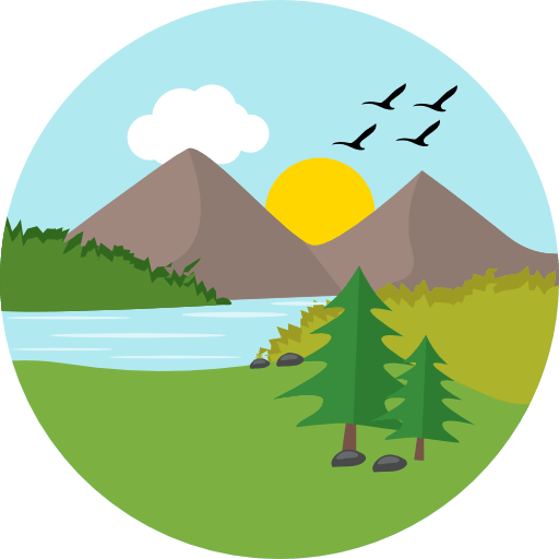 mountains and sun icon